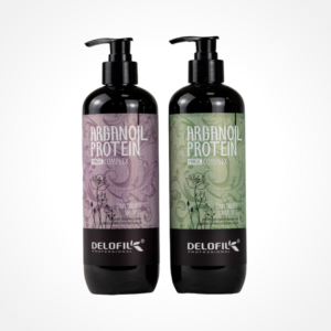 Bộ gội xả sạch gàu kiềm dầu mềm mượt chống gãy rụng phục hồi tóc Delofil Silky Smooth 500ml